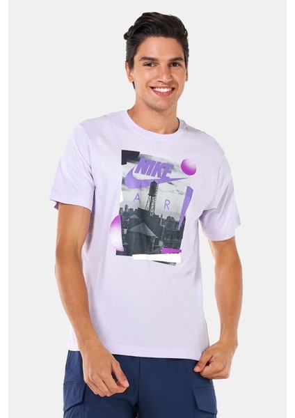 Air Sportswear Rhythm Photo Tee Baskılı Erkek Tişört Mor