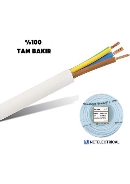 3x1.5 Ttr - 35 Metre Çok Telli Kablo