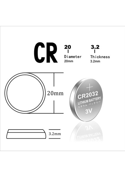 Ata Elektronik 1 Adet - CR2032 Pil 3V Hafıza Anakart Bios Garaj Kepenk Bariyer Kumanda Terazi Baskül Pili BR2032 CR2332 BR2332 DL2032 SB-T15 2032 ECR2032 L14 L2032 LF1/2V CR2032 Cr 2032