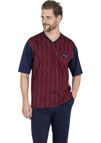 Pamuklu 3'lü V Yaka Erkek Pijama Takım, Çeyizlik Kutulu