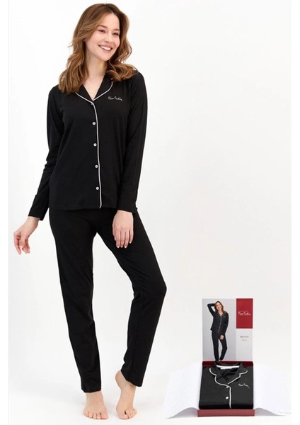 Kadın %50 Pamuk %50 Modal Kutulu Pijama Takım, Çeyize Uygun Pijama