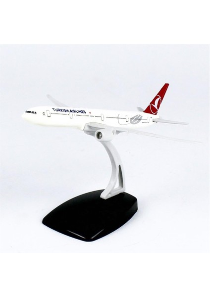 THY059 1/500 Ölçek,  Boeing B777-300, Thy Lale Desenli Yolcu Uçağı, Sergilemeye Hazır Standlı Model