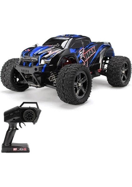 1631 1/16 Ölçek, 4WD Off Road Monster Truck (Smax) Mavi Kaportalı, Fırçalı Motorlu, 7.4V 1500MAH Li-Po Pilli, Rc Model Ara