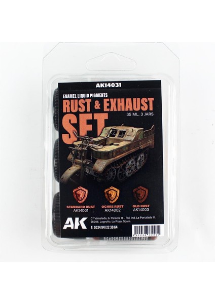 14031 3X35 Ml. Toz ve Egzost, Enamel Sıvı Pigment Seti