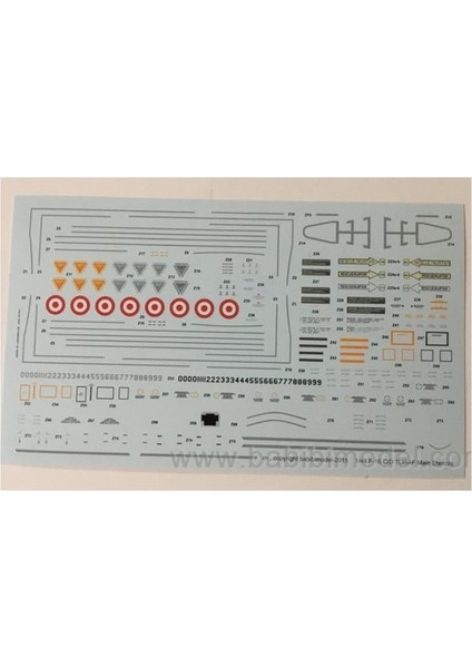 DBT01259 1/48 Ölçek, F-16D, Kurt Filo Özel Şema, Dekal Çıkartma
