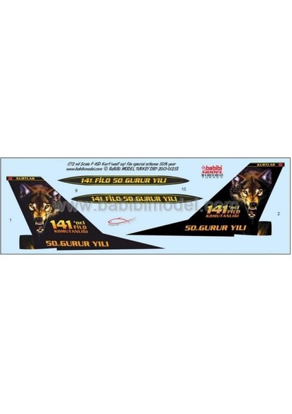 DBT01259 1/48 Ölçek, F-16D, Kurt Filo Özel Şema, Dekal Çıkartma fiyatları