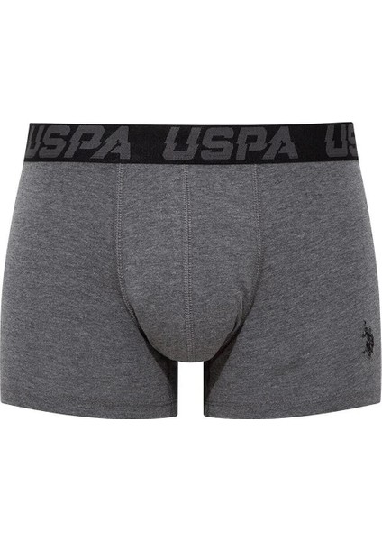 Erkek Siyah Antrasit ve Uspa Baskılı 3'lü Boxer