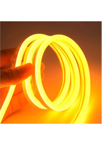 6 Metre Neon Amber 220 V Esnek Hortum Şerit LED Işık Aydınlatma + Güç Fişi