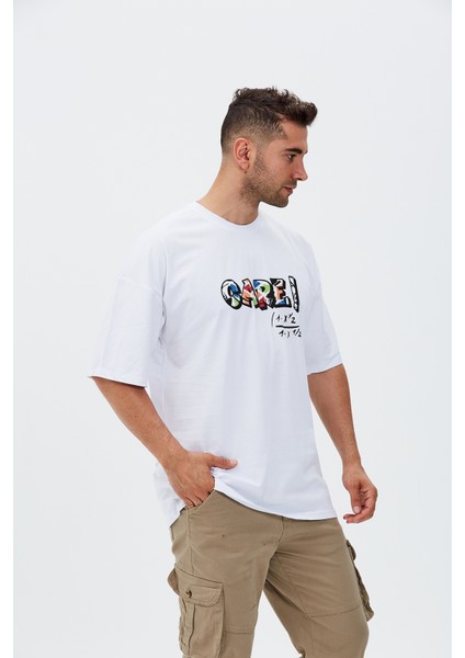Care Baskılı Oversize Tişört