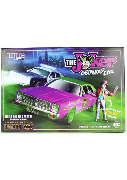 890 1/25 Batman The Joker Getaway Car Dodge Monaco W/joker Figure, Demonte Plastik Araba Maketi