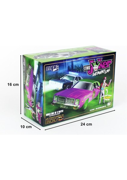 890 1/25 Batman The Joker Getaway Car Dodge Monaco W/joker Figure, Demonte Plastik Araba Maketi