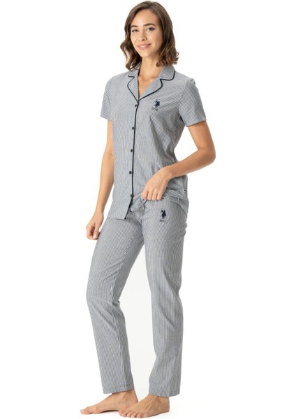 Kadın Kısakol Gömlek Pijama Takım, Viskon Kumaş