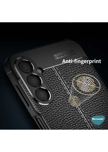 Samsung Galaxy A25 Kılıf Deri Dokulu Silikon Siyah
