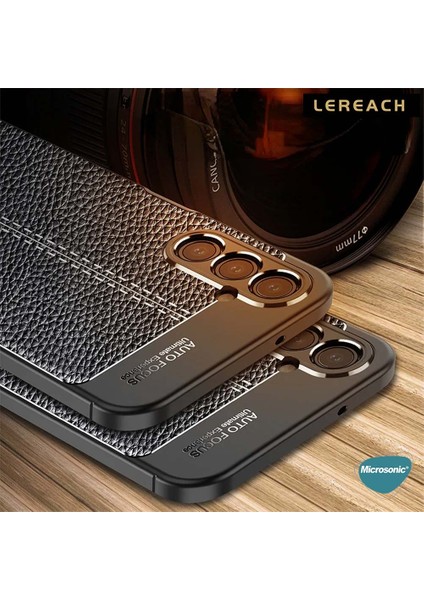 Samsung Galaxy A25 Kılıf Deri Dokulu Silikon Siyah