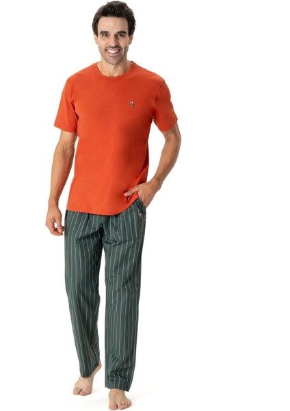 Erkek Yuvarlak Yaka Pijama Takımı