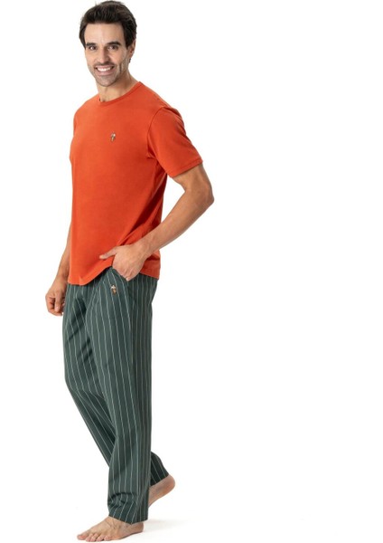 Erkek Yuvarlak Yaka Pijama Takımı