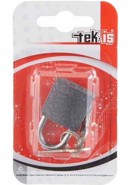 Tek-Iş 524164 Asma Kilit Gri Döküm, Gri, 25MM