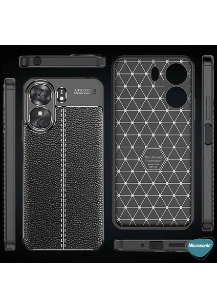 Xiaomi Poco C65 Kılıf Deri Dokulu Silikon Siyah fiyatları