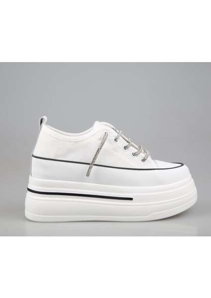 24Y345-10 Dolgu Topuk Beyaz Kadın Sneakers