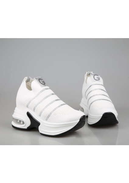 24Y300-4 Dolgu Topuk Beyaz Kadın Sneakers fırsatları