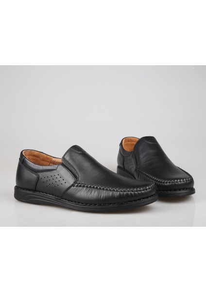 4Y015 Hakiki Deri Siyah Erkek Günlük Ayakkabı fırsatları