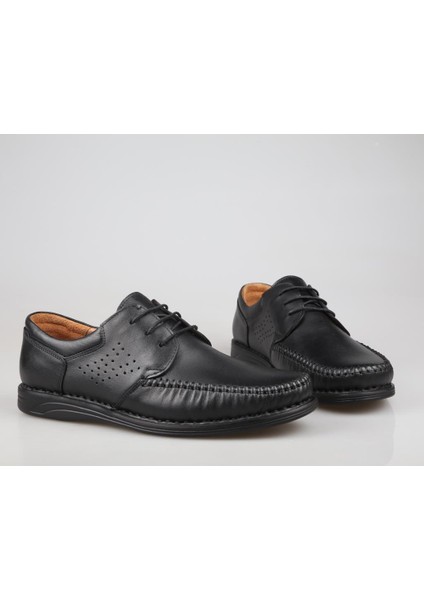 4Y016 Hakiki Deri Siyah Erkek Günlük Ayakkabı fırsatları