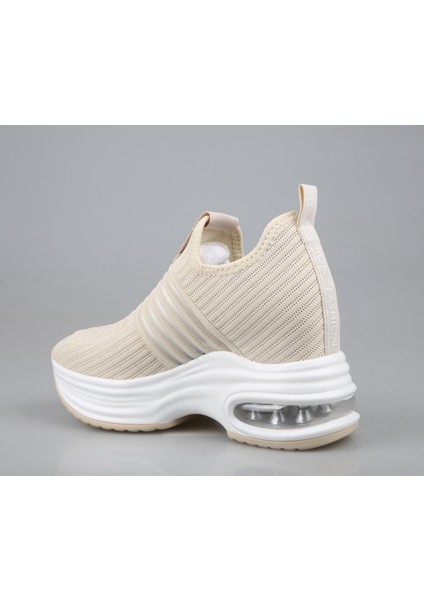 24Y300-8 Dolgu Topuk Bej Kadın Sneakers fiyatları