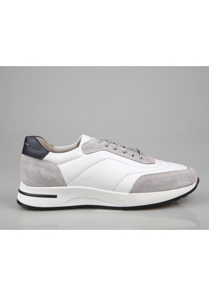 4Y2040 Hakiki Deri Gri Süet Erkek Günlük Ayakkabı