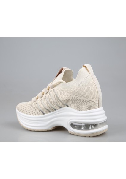 24Y300-14 Dolgu Topuk Bej Kadın Sneakers fiyatları