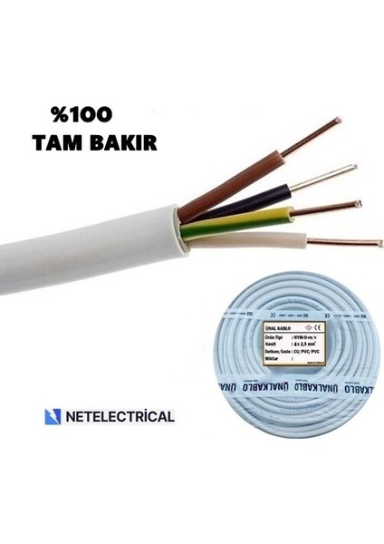 4x2.5 Nym - 45 Metre Tek Damar Antigron Kablo