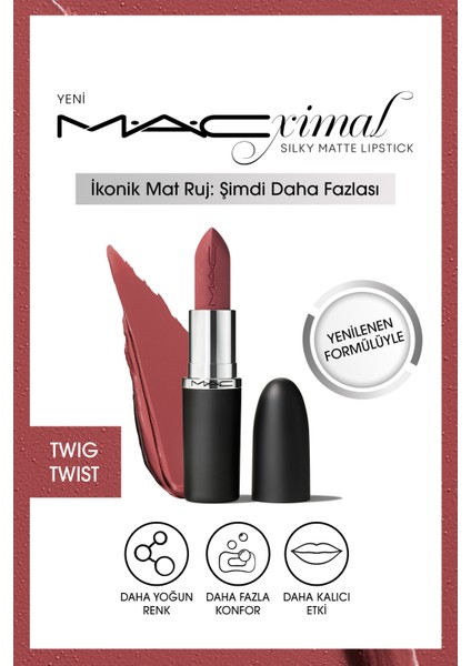 M·a·cxımal Silky Matte Lipstick Nemlendirme Etkili Yoğun Renk Sağlayan Ruj - Twig Twist