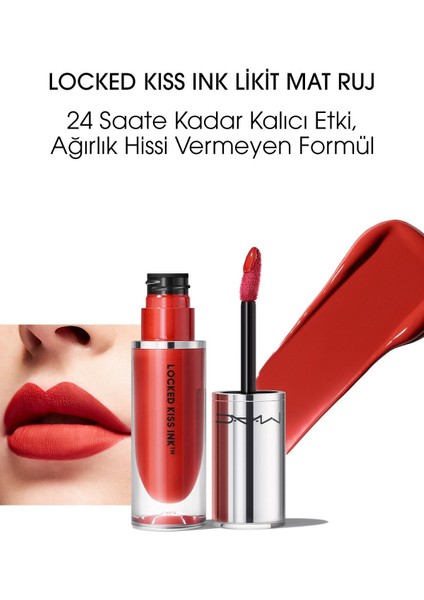 Locked Kiss Ink 24 Saate Kadar Kalıcı Suya Dayanıklı Likit Mat Ruj - Vicious - 4ml - 773602646050..Mac_