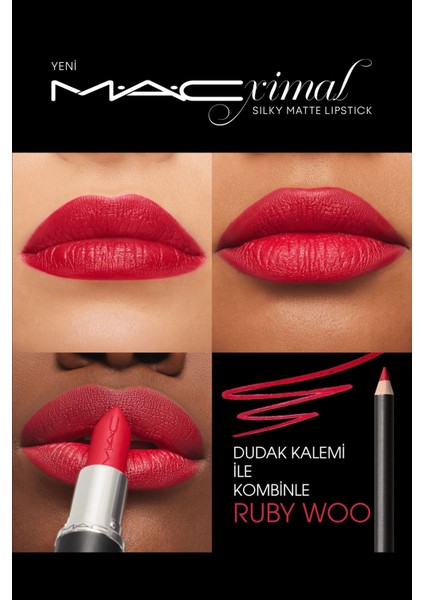 M·A·CXIMAL Silky Matte Lipstick Nemlendirme Etkili Yoğun Renk Sağlayan Ruj - Ruby Woo