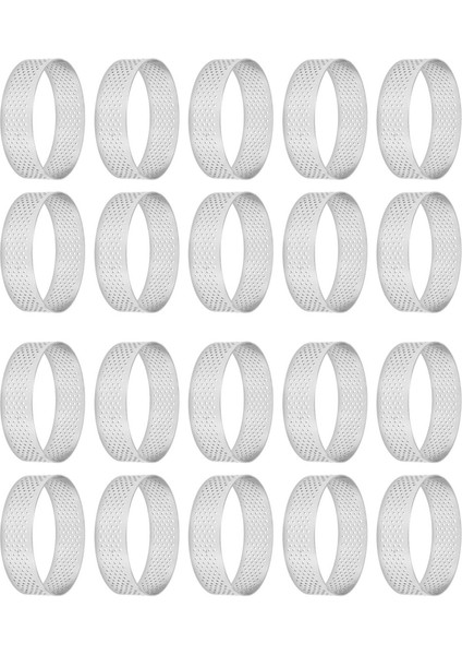 20 Adet Dairesel Tart Yüzükler Delikli Paslanmaz Çelik Meyve Pastası Kiş Kek Mus Kalıp Mutfak Pişirme Kalıp 7 cm (Yurt Dışından)