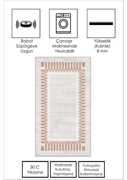 Makinede Yıkanabilir Kaymaz Taban Leke Tutmaz Bej Salon Halısı Mutfak Halısı ve Yolluk fiyatları