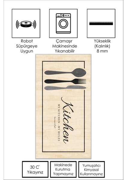 Makinede Yıkanabilir Kaymaz Taban Leke Tutmaz Bej Mutfak Halısı Mutfak Yolluk ve Balkon Halısı fiyatları