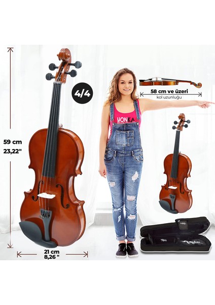 CVL-744-PAK Profesyonel 4/4 Full Keman Seti (Yastık Tuner Tel Susturucu Reçine Çanta Yay) fırsatları