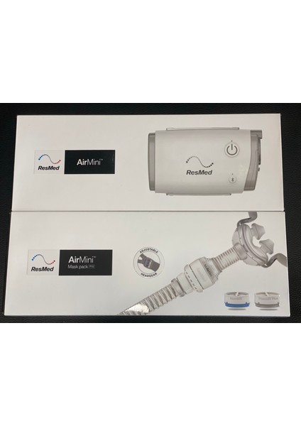 Airmini En Küçük Taşınabilir Otomatik Cpap Uyku Apnesi Tedavi Cihazı + Resmed Airfit P10 Burun Cpap Burun Maskesi+Airmini Bağlantısı