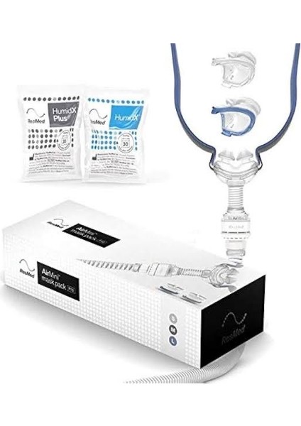 Airmini En Küçük Taşınabilir Otomatik Cpap Uyku Apnesi Tedavi Cihazı + Resmed Airfit P10 Burun Cpap Burun Maskesi+Airmini Bağlantısı fiyatları