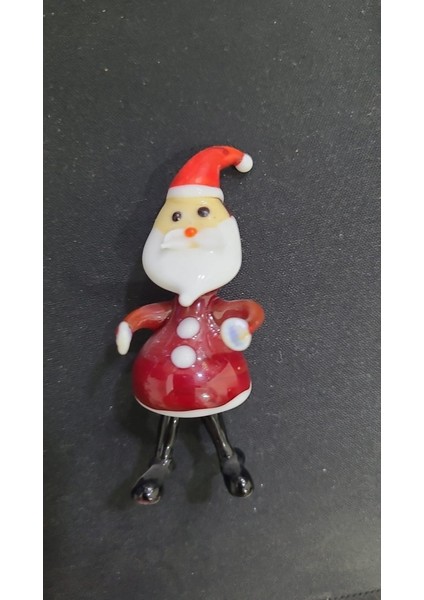 Noel Baba Cam El Yapım Yılbaşı Yeni Yıl Biblo Hediyelik 7cm Dekoratif Kırmızı Beyaz Sakallı 1 Adet
