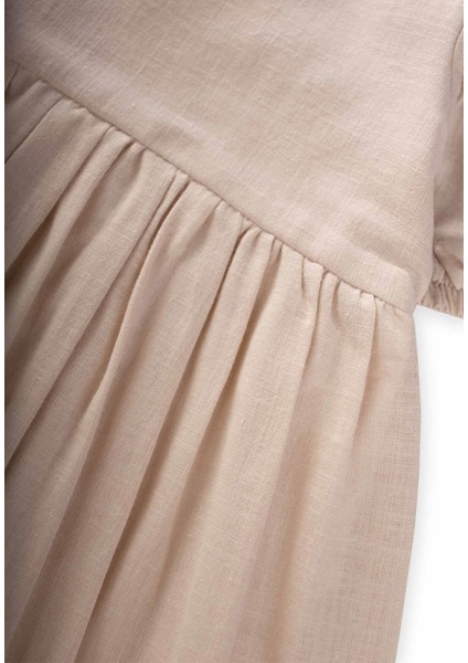 Flamlı Elbise 2-7 Yaş Ekru modelleri