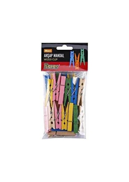 Ahşap Mandal Renkli Büyük BR-905