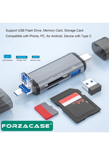 USB 3.0 Type C Micro USB Kart Okuyucu 3in1 USB Otg Sd/tf - FC441 modelleri