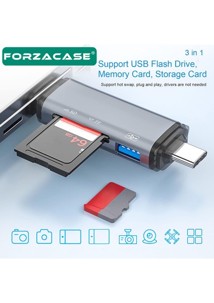 USB 3.0 Type C Micro USB Kart Okuyucu 3in1 USB Otg Sd/tf - FC441 indirimleri