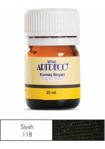 Kumaş Boyası 25 ml Siyah 118