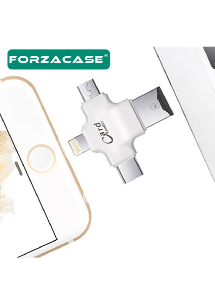 4in Lightning + Microusb + Type-C Tf Kart Okuyucu Adaptör Reader - FC491 fırsatları