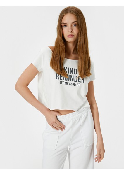 Yuvarlak Yaka Baskılı Tişört Kısa Kollu Pamuklu fiyatları