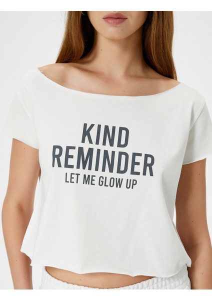 Yuvarlak Yaka Baskılı Tişört Kısa Kollu Pamuklu indirimleri