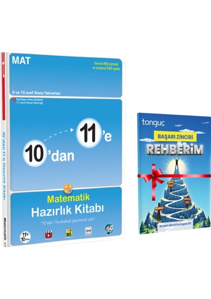 Tonguç Akademi 10'dan 11'e Matematik Hazırlık Kitabı ve Başarı Zinciri Rehberim