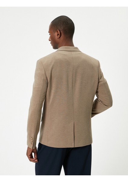 Blazer Ceket Slim Fit Düğmeli Cep Detaylı